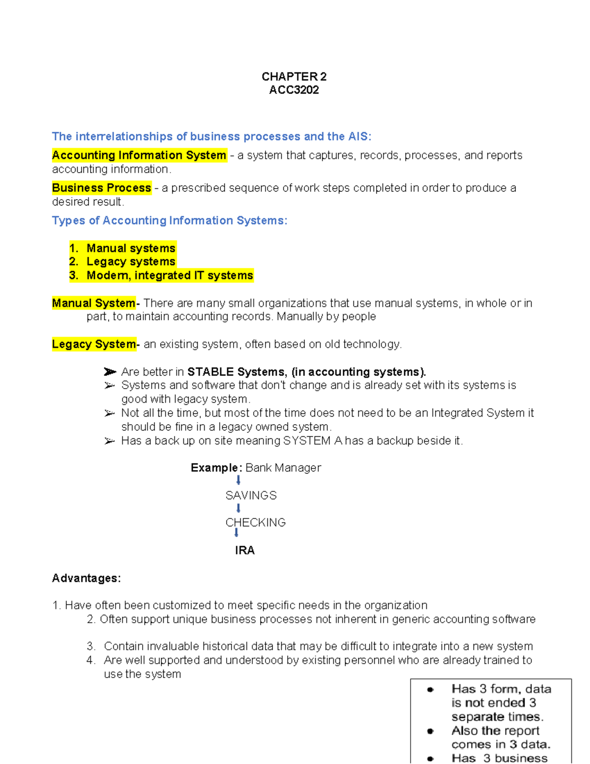 ACC 3202 Chapter 2 - Lecture notes 2 - CHAPTER 2 ACC The ...
