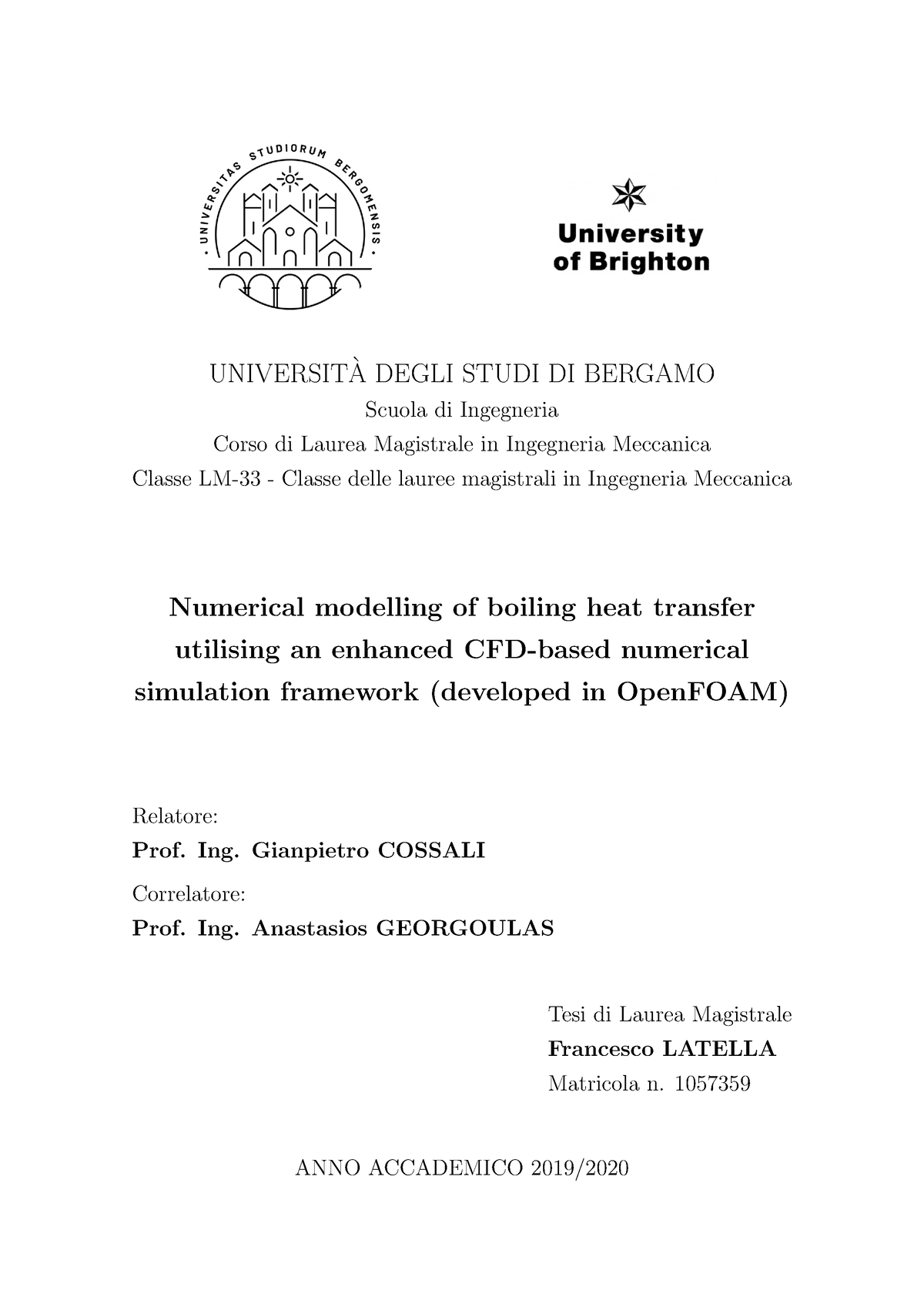 Thesis Latella - UNIVERSIT `A DEGLI STUDI DI BERGAMO Scuola Di ...