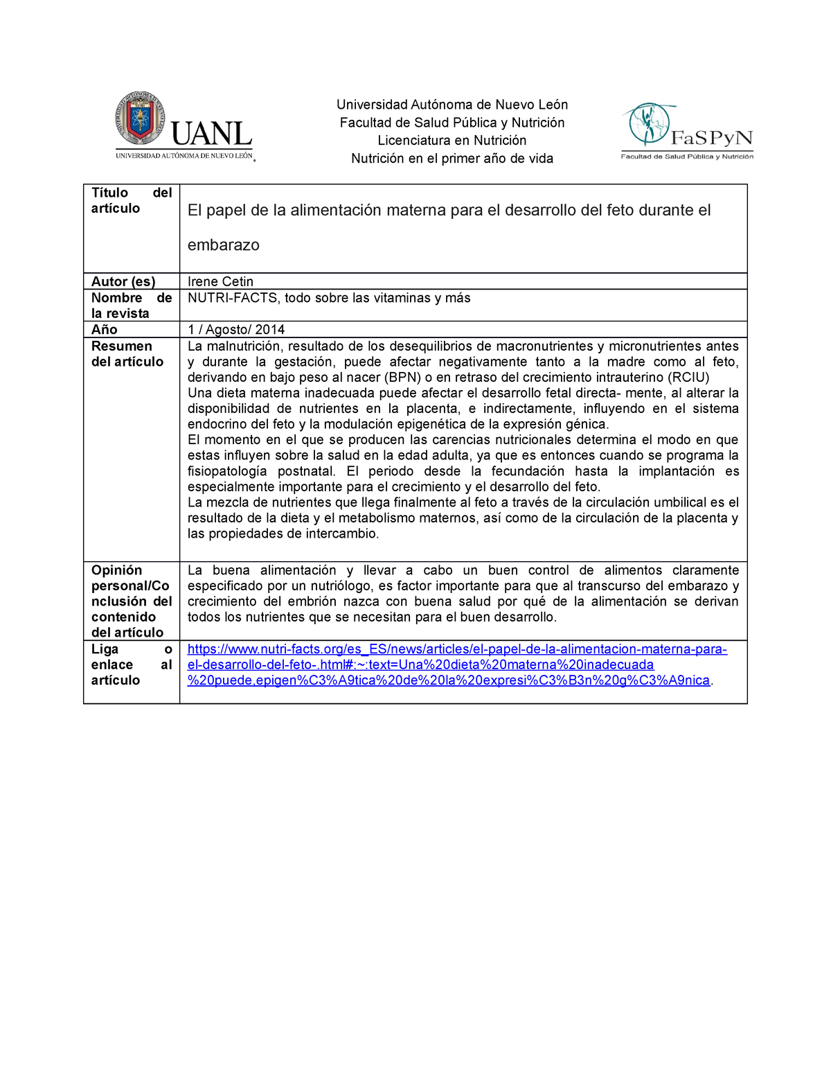 Análisis De Un Artículo Cientifico Universidad Autónoma De Nuevo León Facultad De Salud 7166