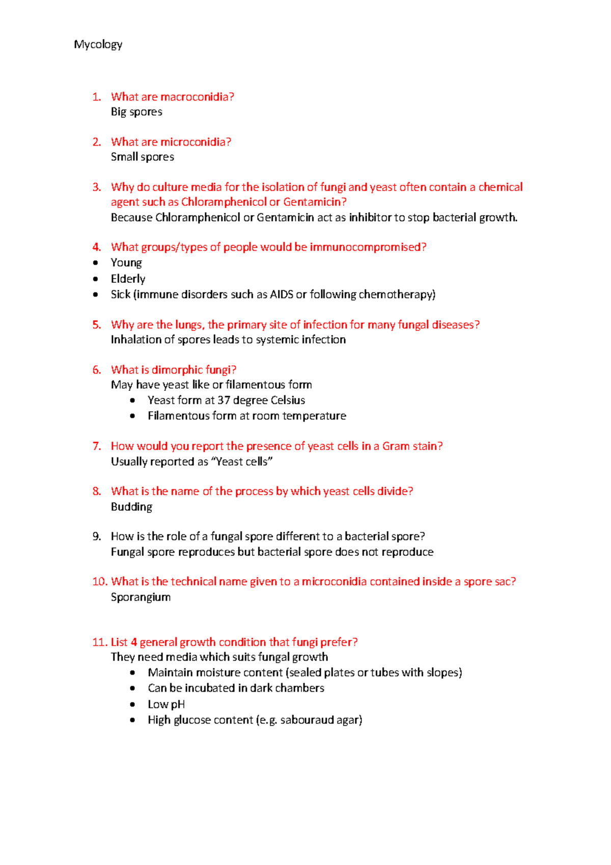 Mycology Short Questions And Answer - Mycology What Are Macroconidia ...