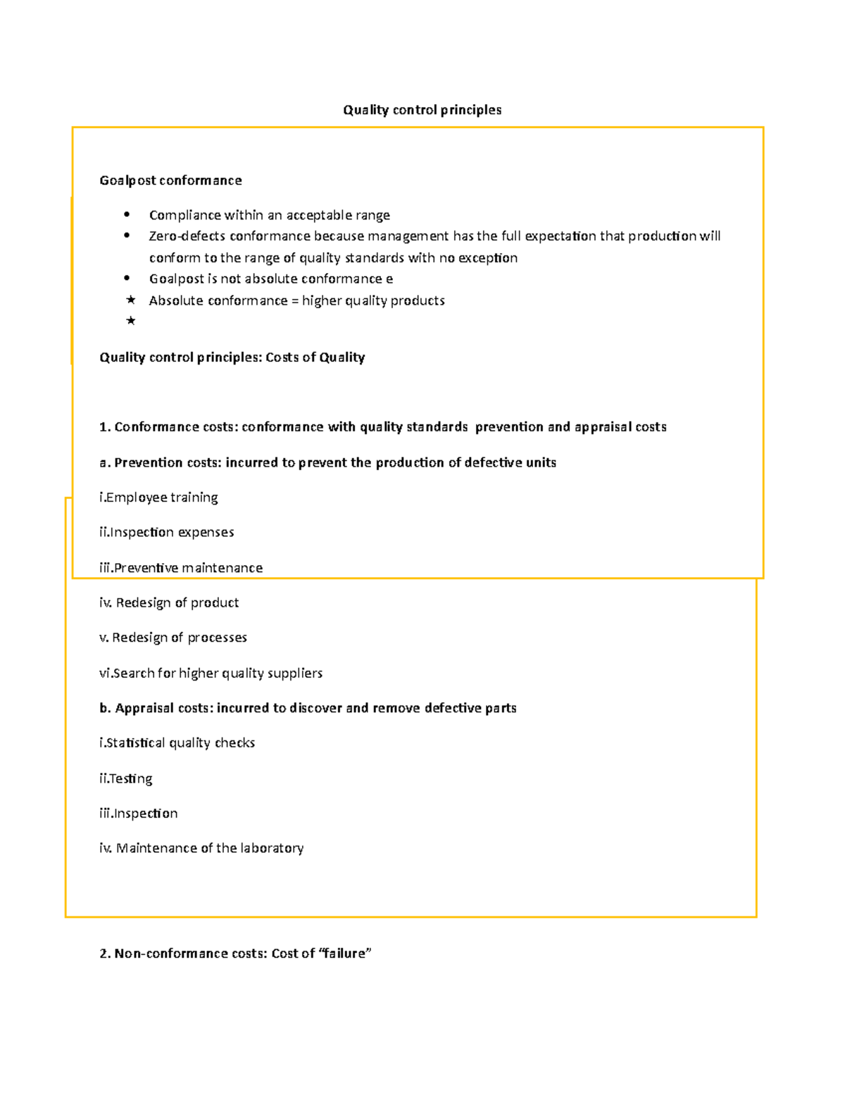 Quality control principles Quality control principles Goalpost