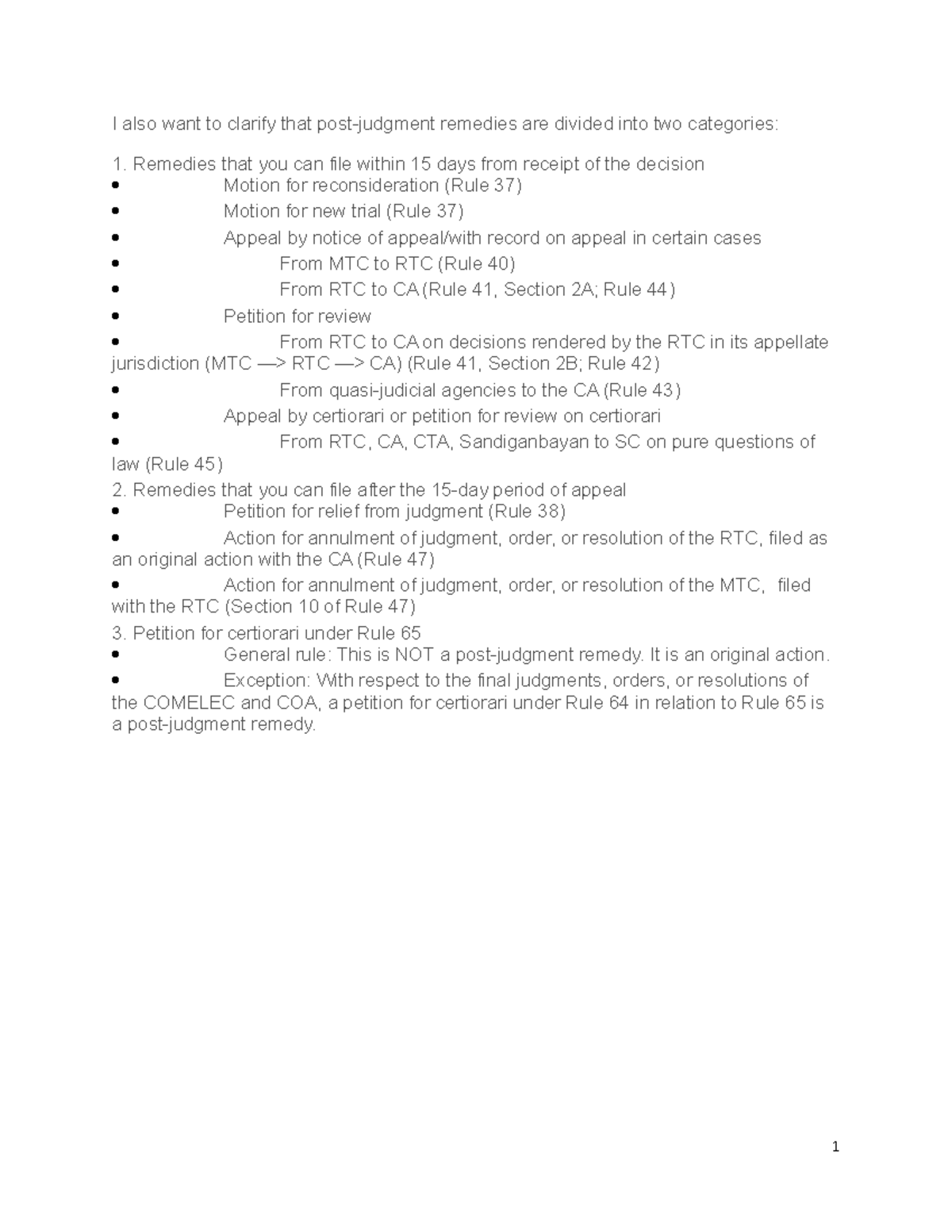 Atty quinto post judgment remedies I also want to clarify that post