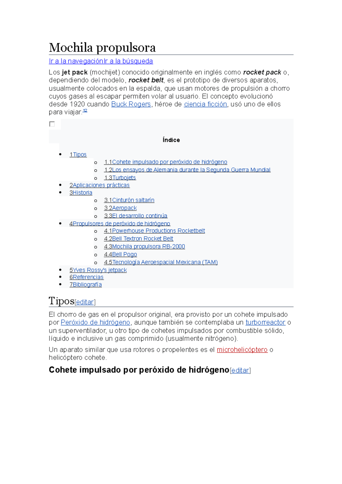Mochila propulsora en el siglo XIX - Mochila propulsora Ir a la navegación  Ir a la búsqueda Los jet - StuDocu