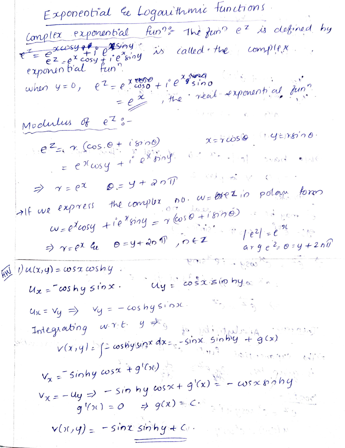 Chap 5 Exponential and Logarithmic Functions Complex Analysis - Bsc ...