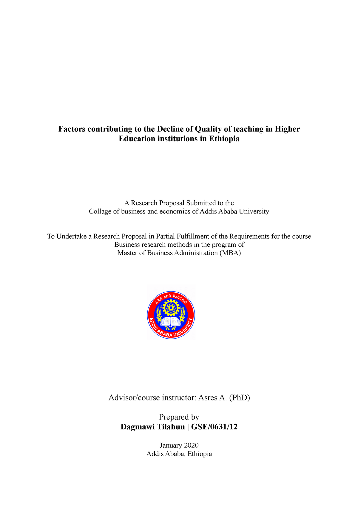 addis ababa university research papers
