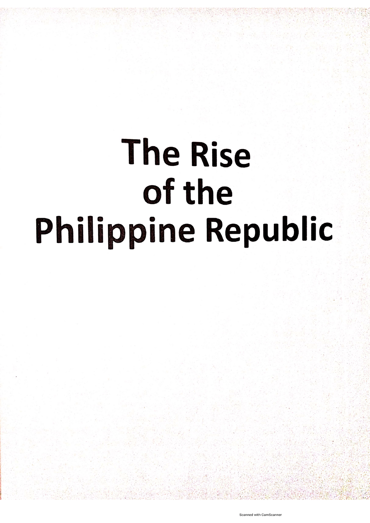 Current Issues In Philippine History