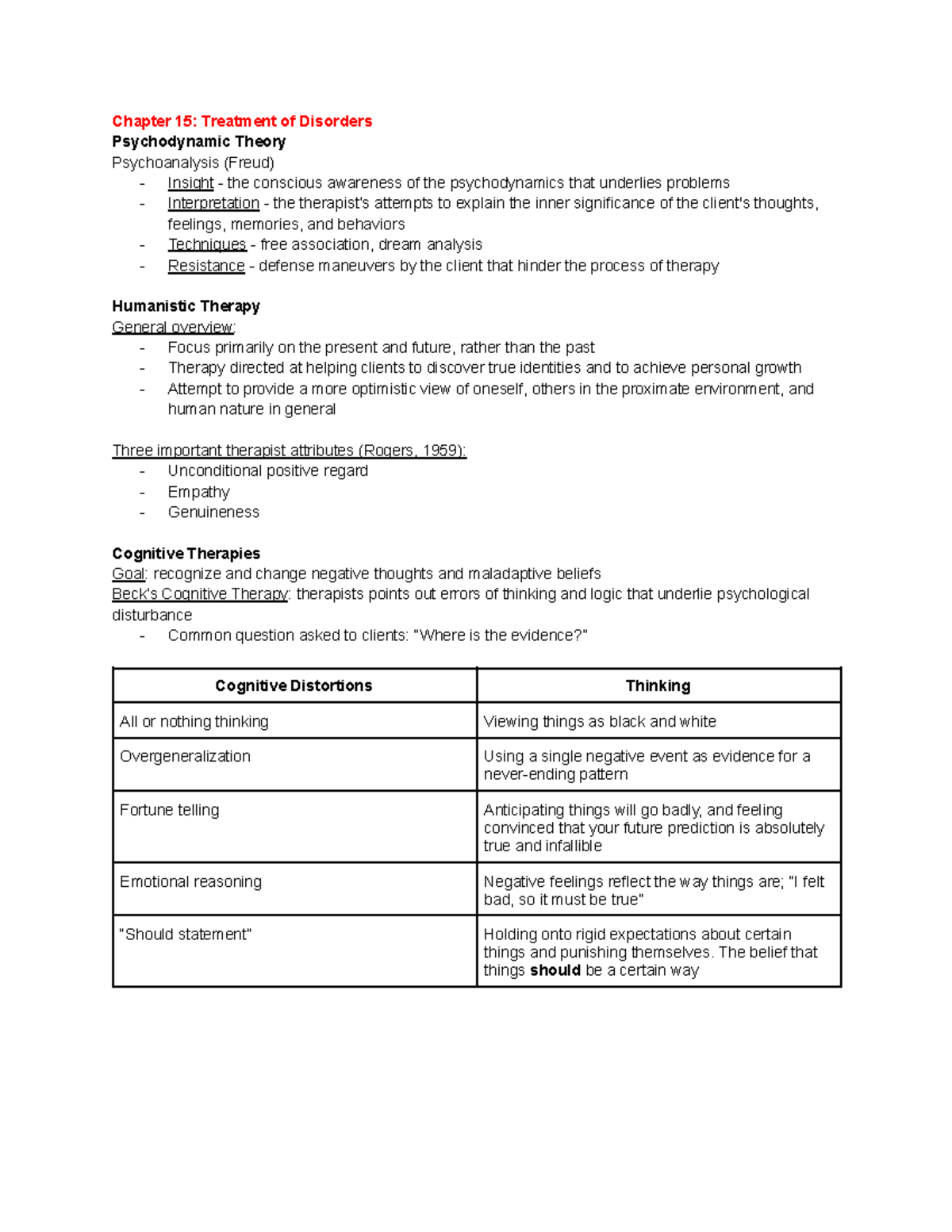 Chapter 15 Treatment of Disorders - Chapter 15: Treatment of Disorders ...