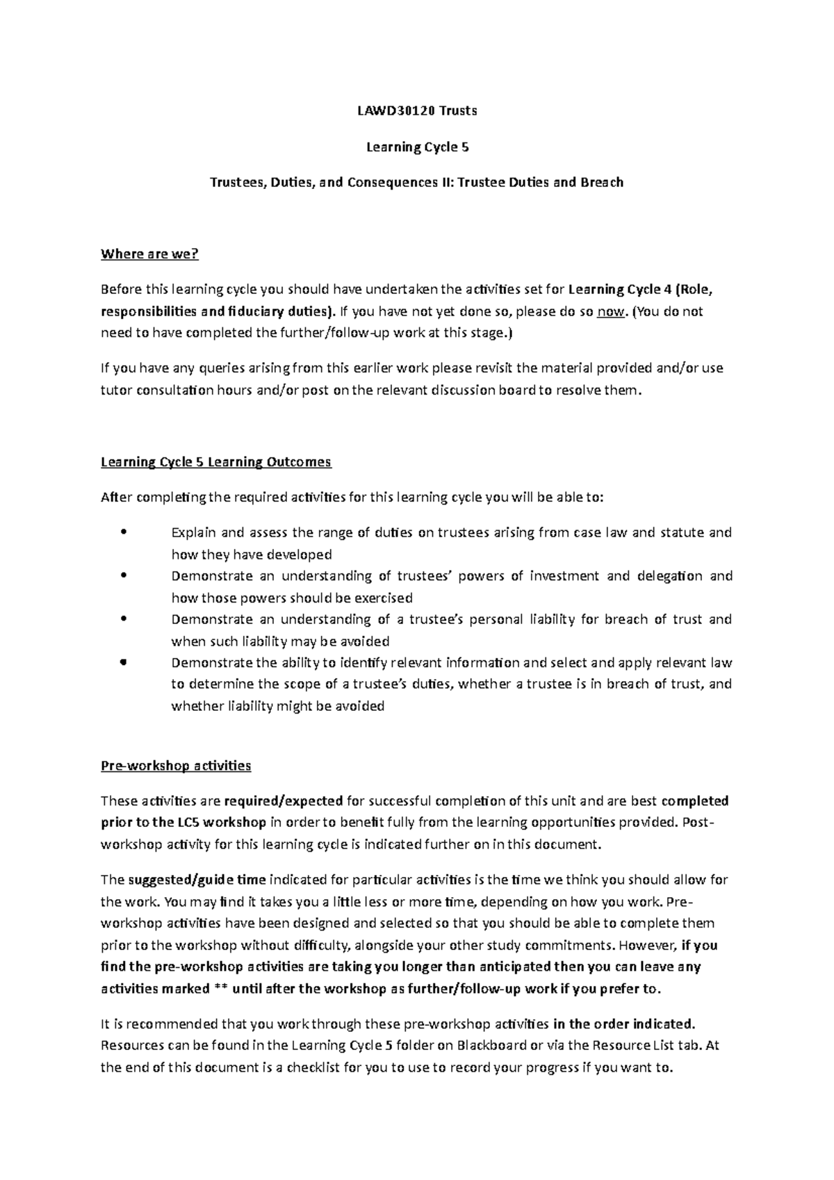 Trusts Learning Cycle 5 Worksheet - LAWD30120 Trusts Learning Cycle 5 ...