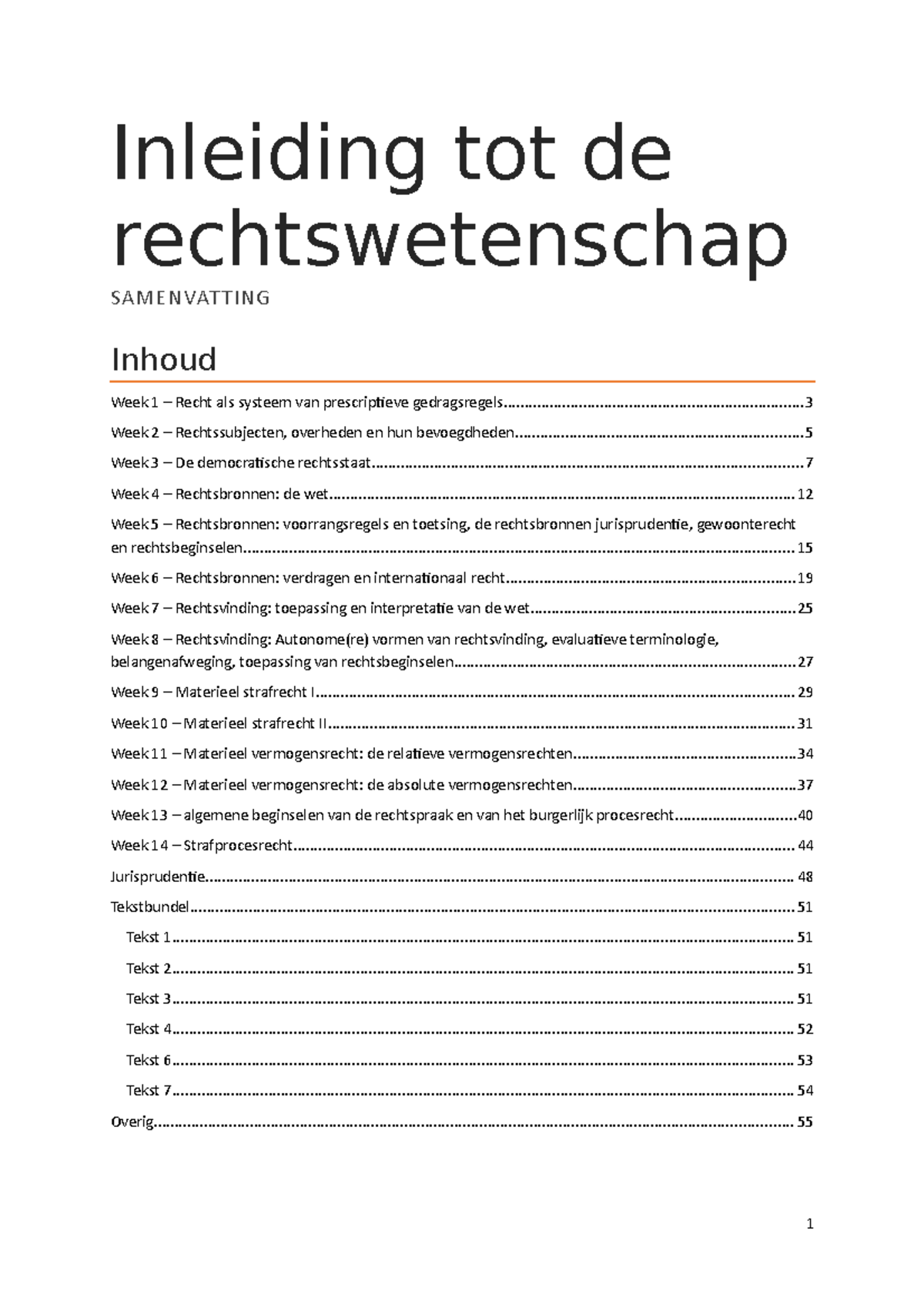 Samenvatting Alle Hoorcolleges, Boek, Jurisprudentie En Teksten ...