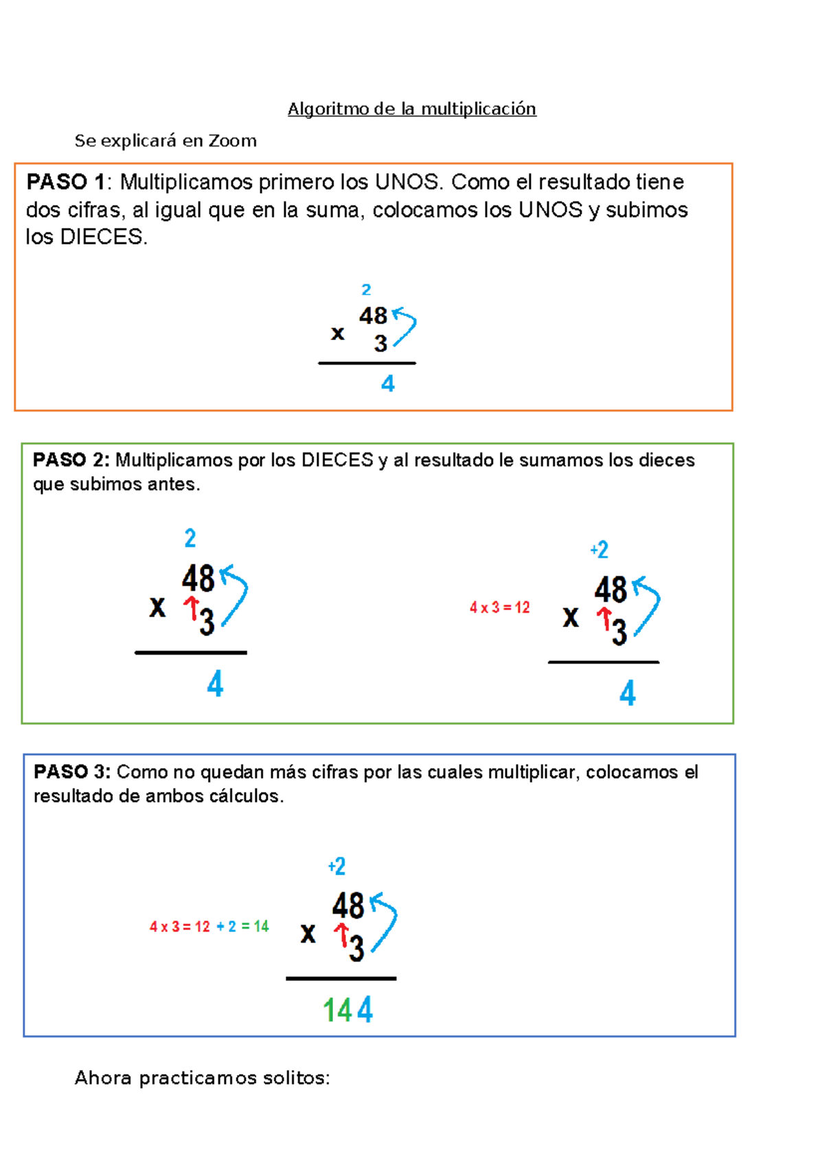 Ud 2 - Matemática - actividades para tercer grado primaria - Algoritmo ...