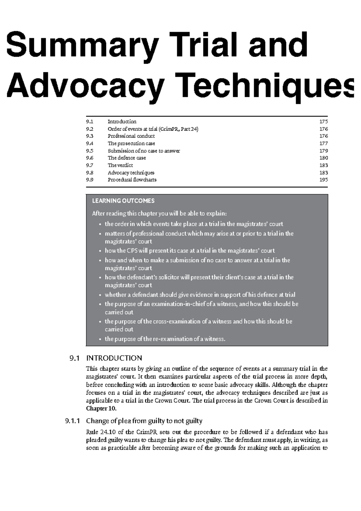 Summary Trial And Advocacy Techniques - It Then Examines Particular ...