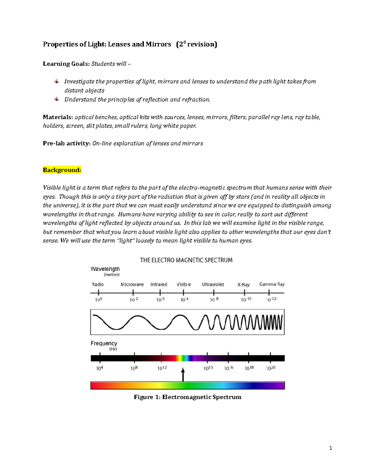 Properties of Light Lab and Report (rev2)(drf) Properties of Light