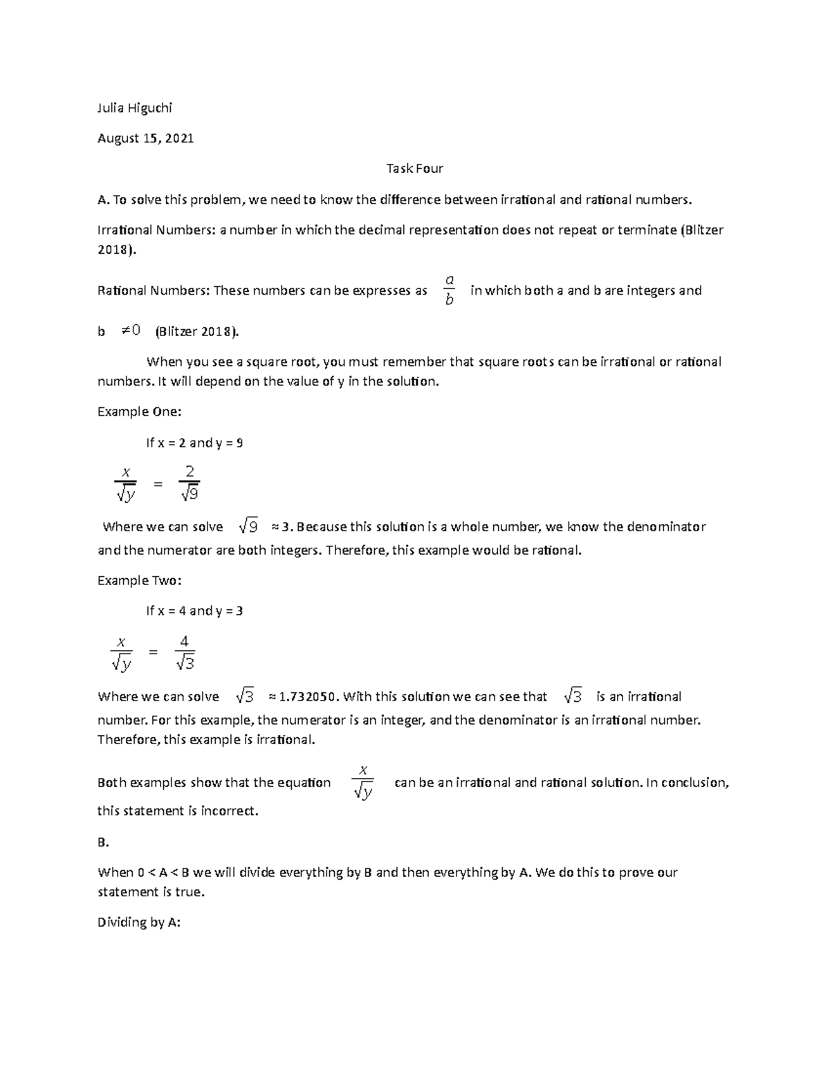 Finite math- task 4 - passed on first try. Make sure you double check ...