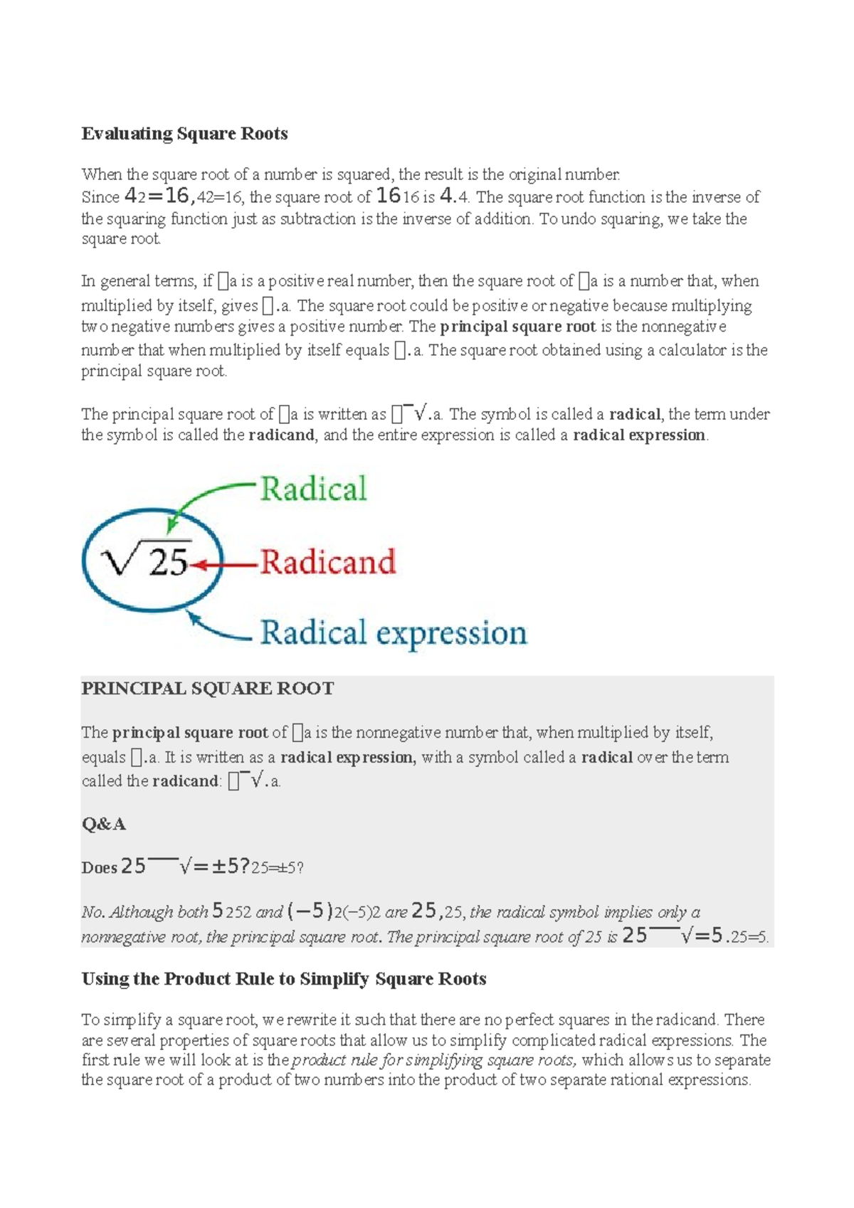 math-1-3-radicals-and-rational-exponents-evaluating-square-roots