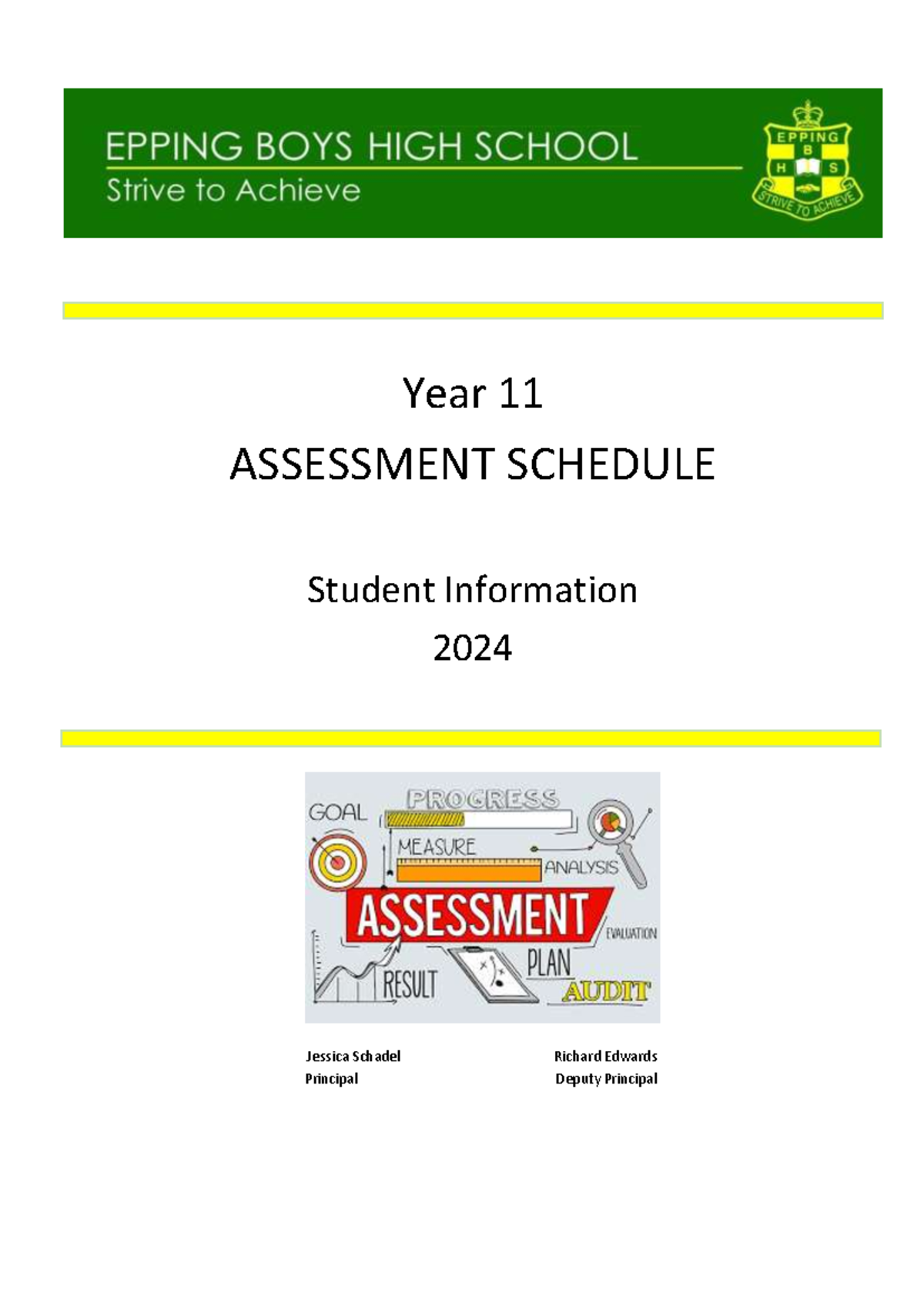 2024 Year 11 Assessment Schedule - Year 11 ASSESSMENT SCHEDULE Student ...