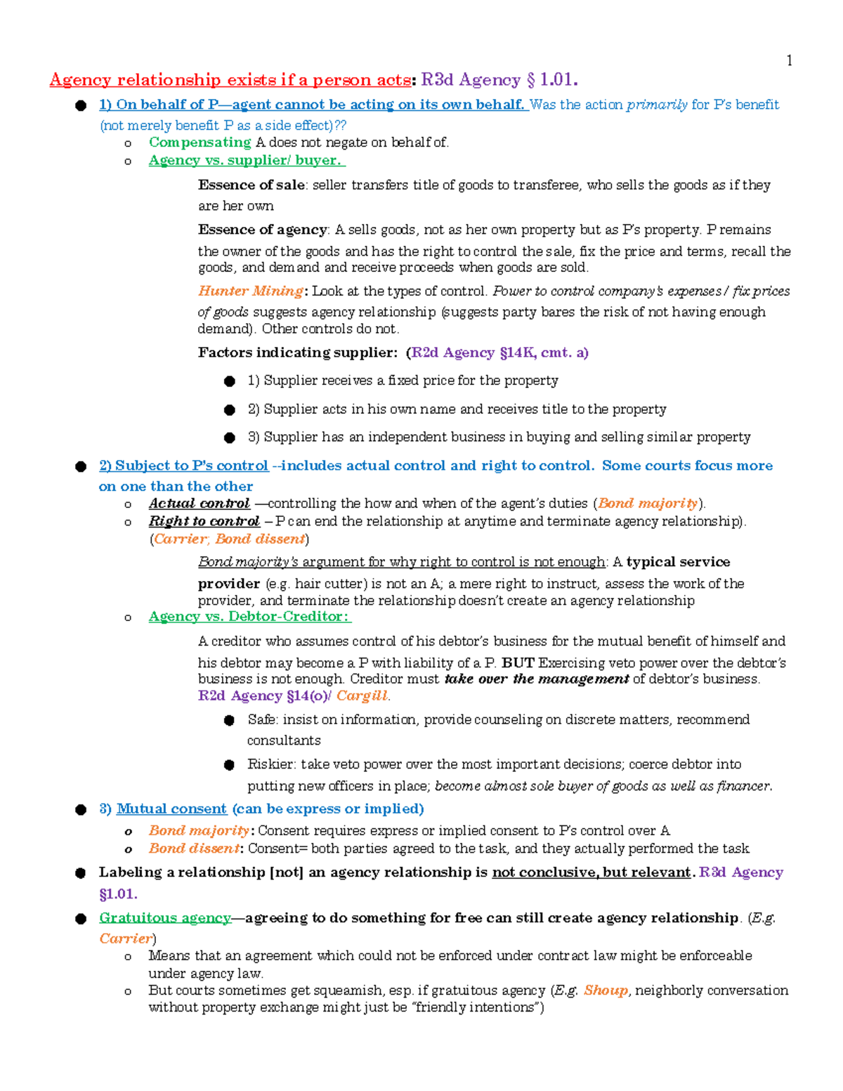 MK Agency Checklist-2 - Agency relationship exists if a person acts ...