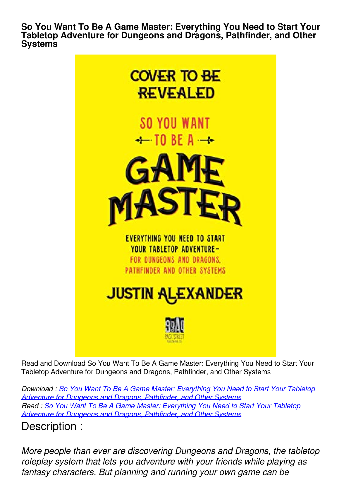 read-pdf-so-you-want-to-be-a-game-master-everything-you-need-to-start