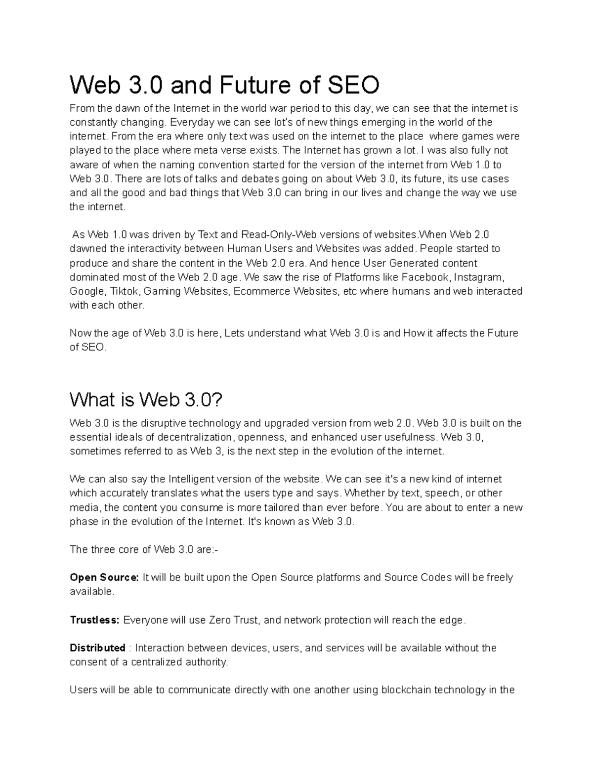 Web 3.0 and Future of SEO[Live Breathe SEO] - Web 3 and Future of SEO ...