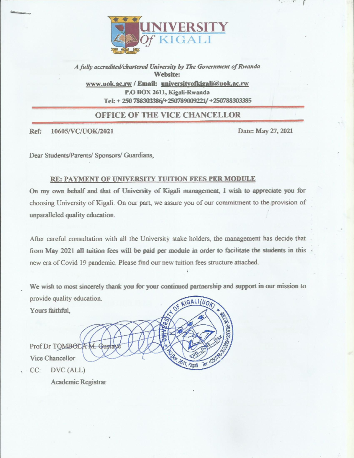 Payment of university tuition fees per module 2 - social foundation of