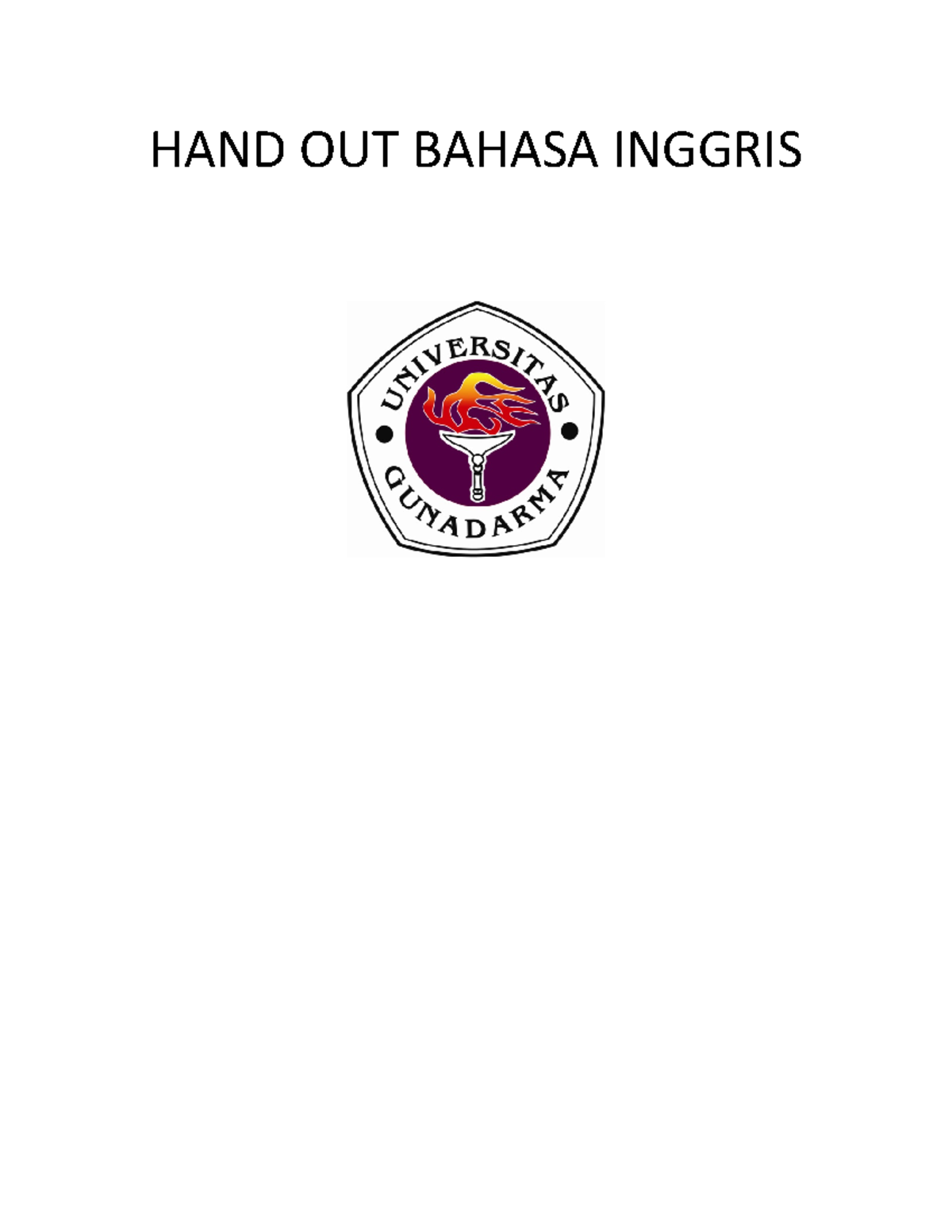 HAND OUT Bahasa Inggris - HAND OUT BAHASA INGGRIS ACKNOWLEDGEMENTS ...