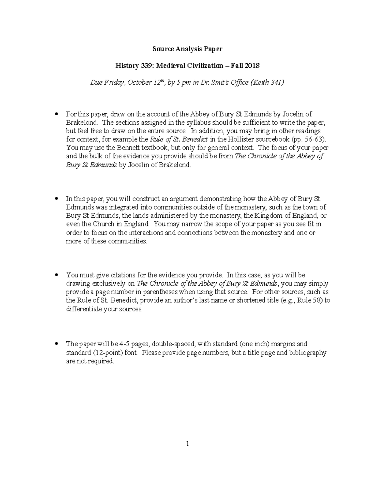 Hist 339 Source Analysis Paper-Fall 2018 - Source Analysis Paper ...