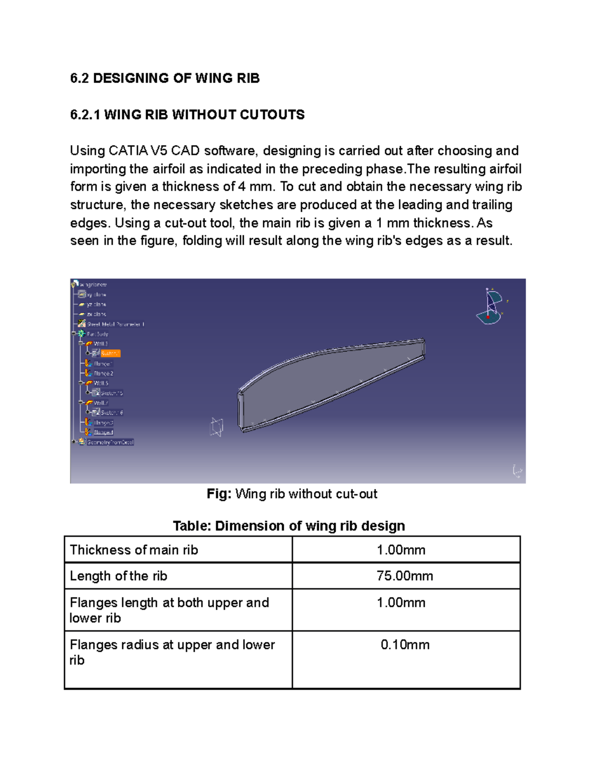 Designing of wing rib 6 DESIGNING OF WING RIB 6.2 WING RIB WITHOUT