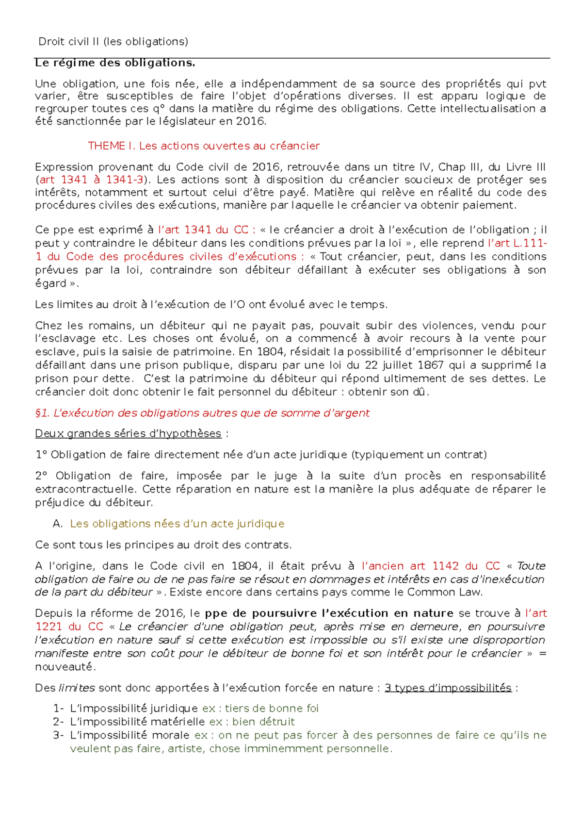 Civil complet Droit civil II (les obligations) Le régime des