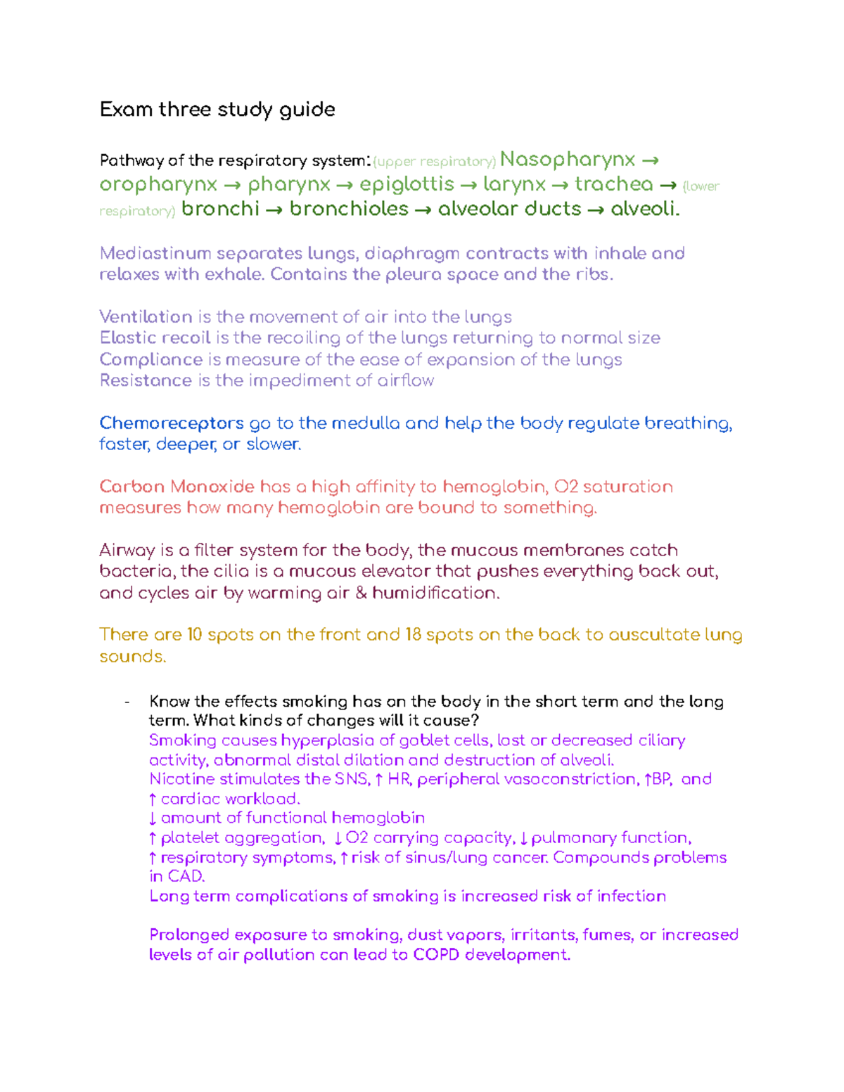 Med Surg Exam 3 - Med Surg 1 Exam 3 - Exam Three Study Guide Pathway Of ...