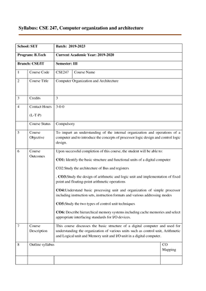 Unit 1&2 Handwritten - Computer Organization And Architecture (CSE247 ...