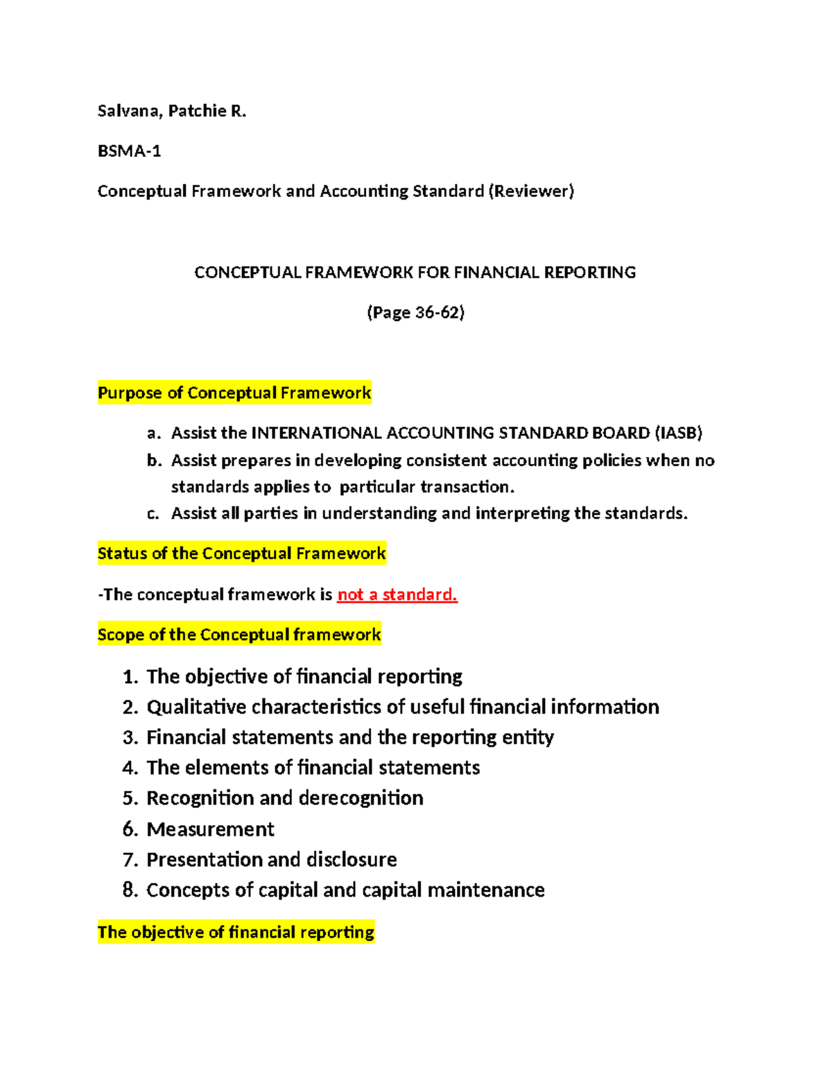 CCFAS CFAS CFAS - Salvana, Patchie R. BSMA- Conceptual Framework and ...