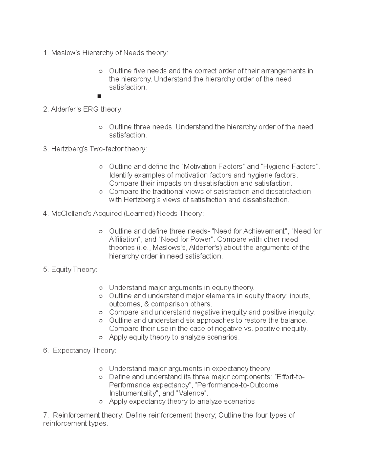 MGT291 Module 4 Study Guide - Maslow’s Hierarchy of Needs theory ...