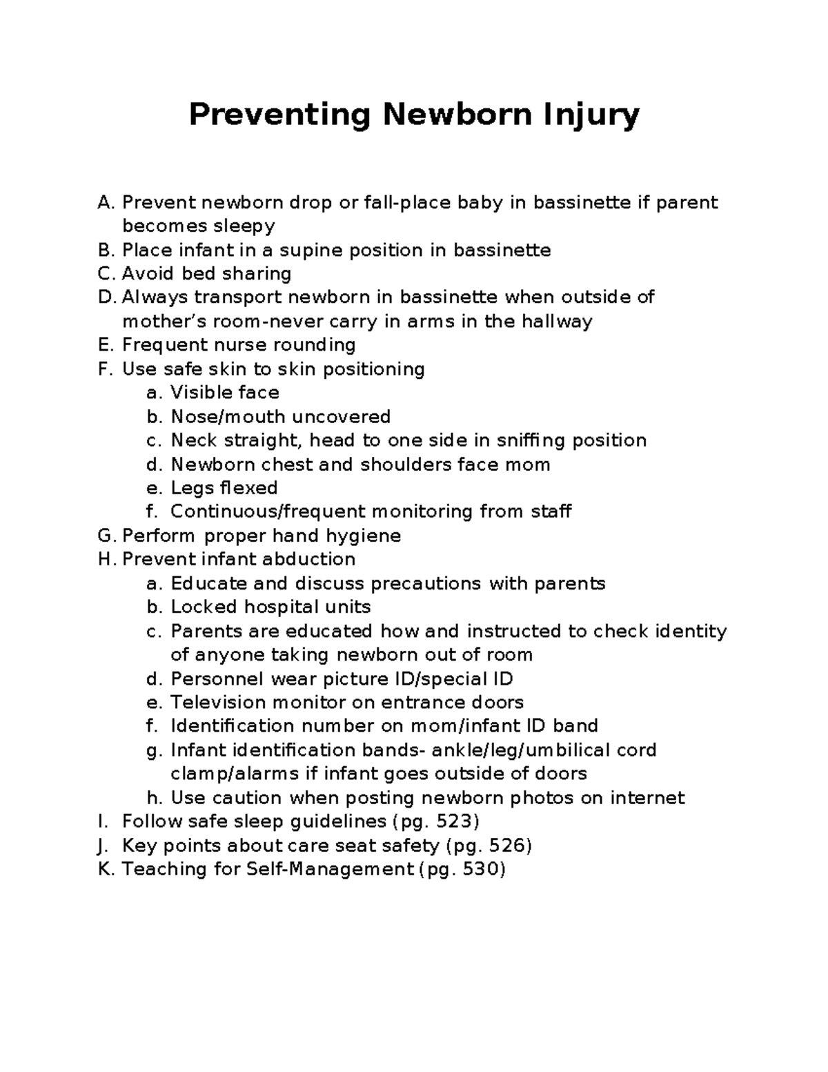 Preventing Newborn Injury - Prevent newborn drop or fall-place baby in ...