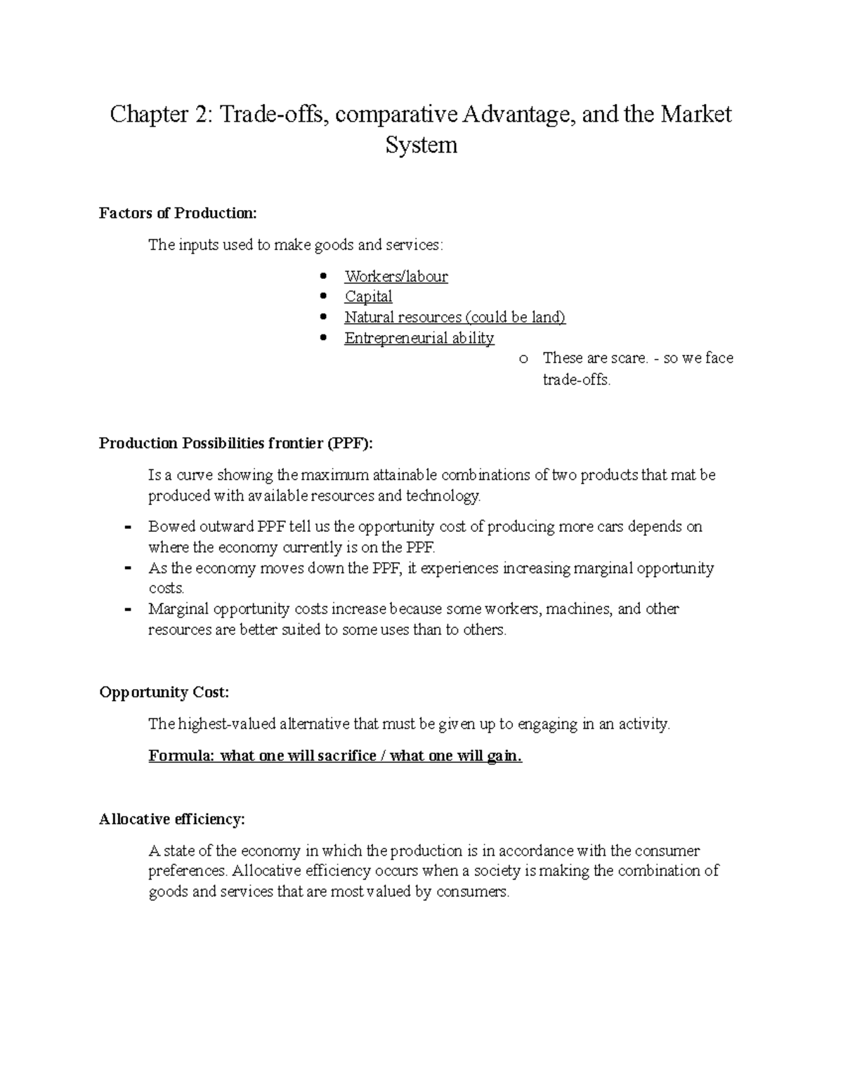 Chapter 2 Notes (1BB3 Intro To Macroeconomics) - Chapter 2: Trade-offs ...