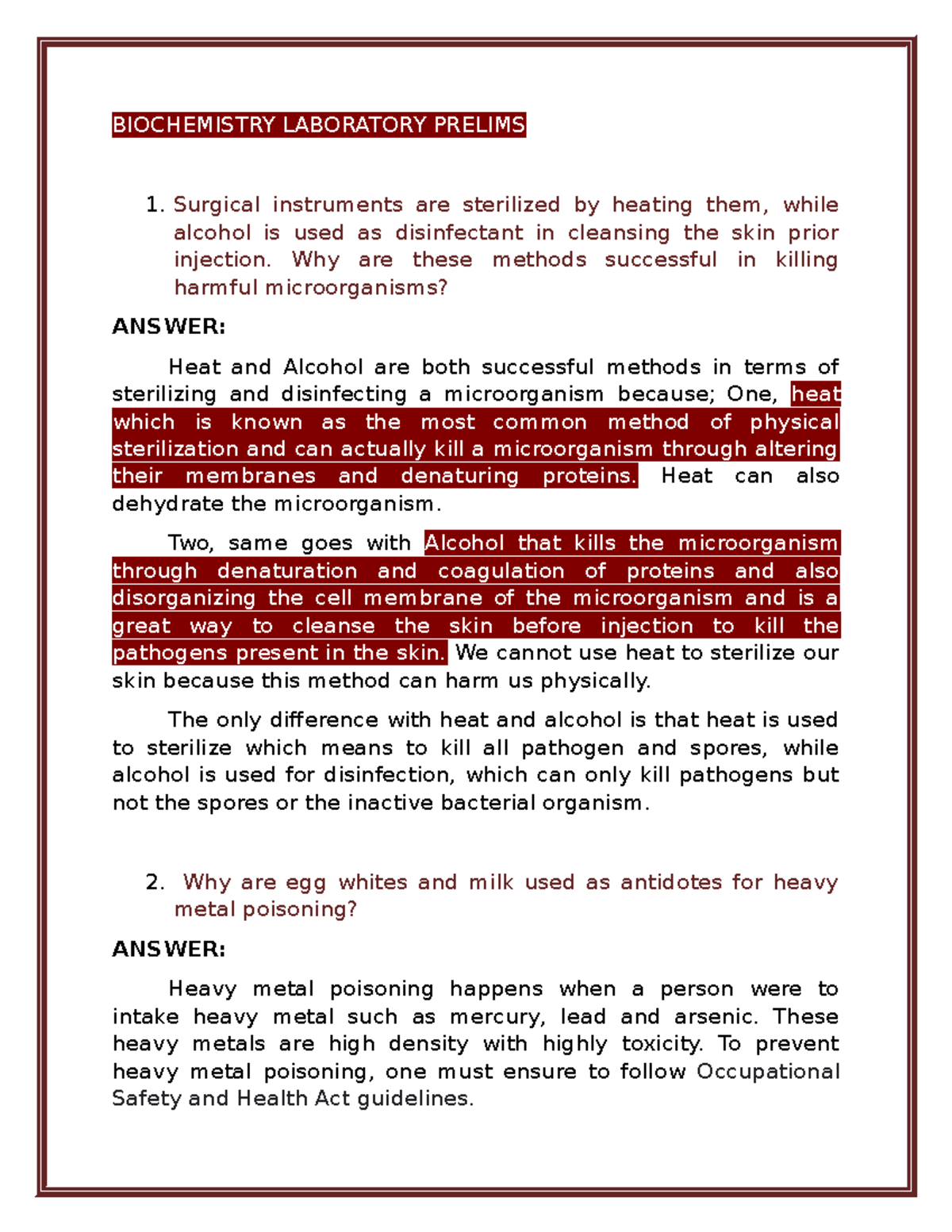Laboratory Questions about Surgical Instruments - BIOCHEMISTRY ...