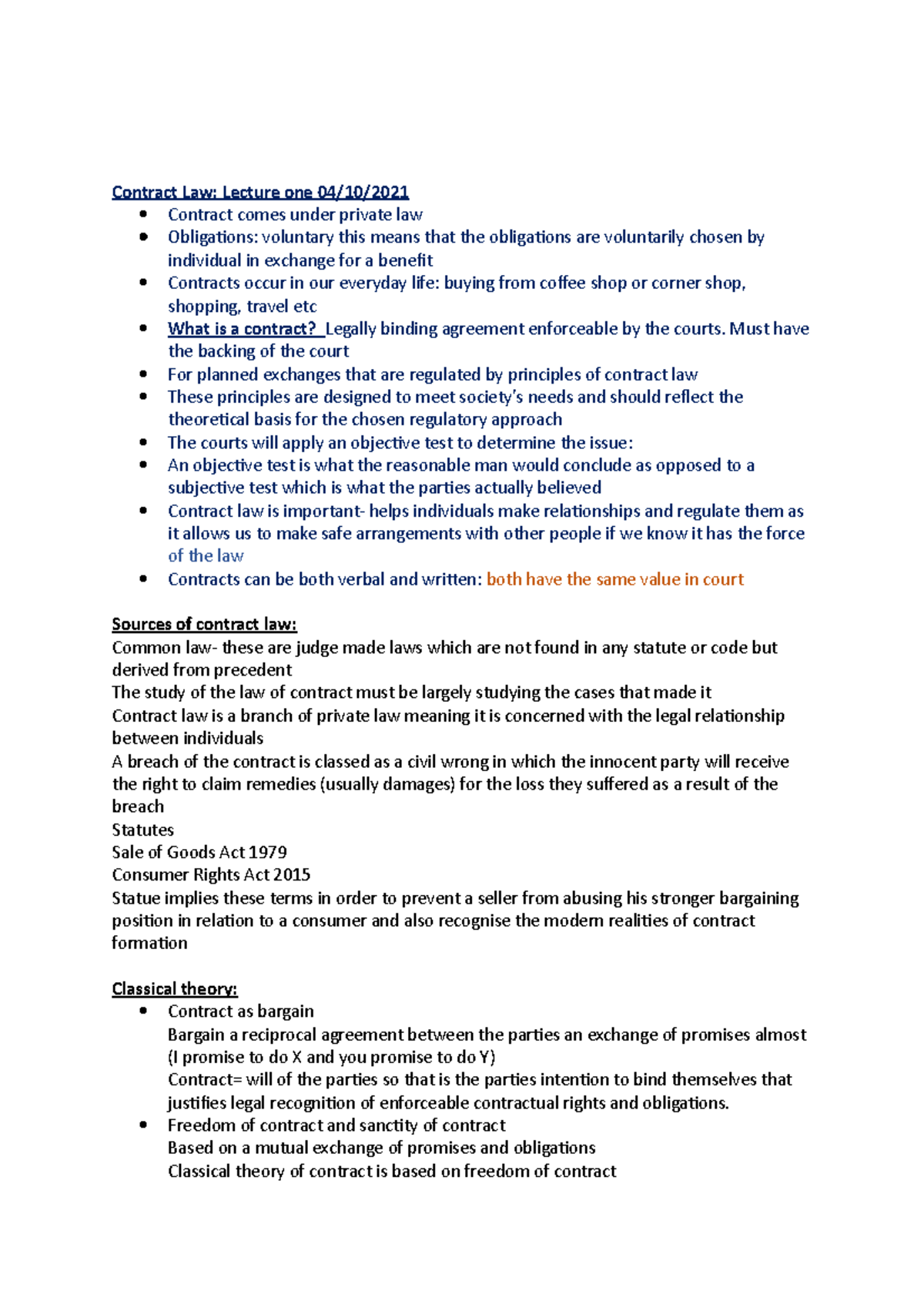 Contract Law Lecture 1 4 10 Contract Law Lecture One 04 10 Contract Comes Under Private Contract Law Lecture 1 4 10 Contract Law Lecture One 04 10 Contract Comes Under Private