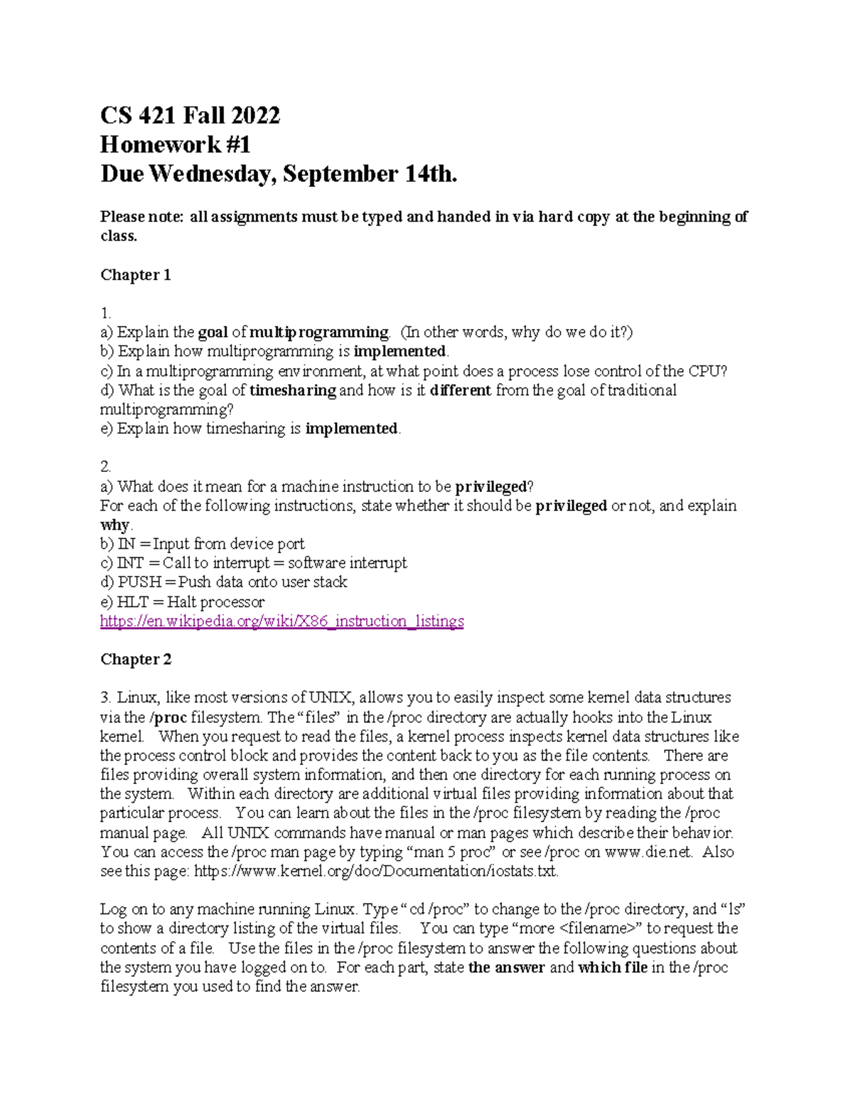 CS 421 HW1 F22 - Course work - CS 421 Fall 2022 Homework Due Wednesday ...