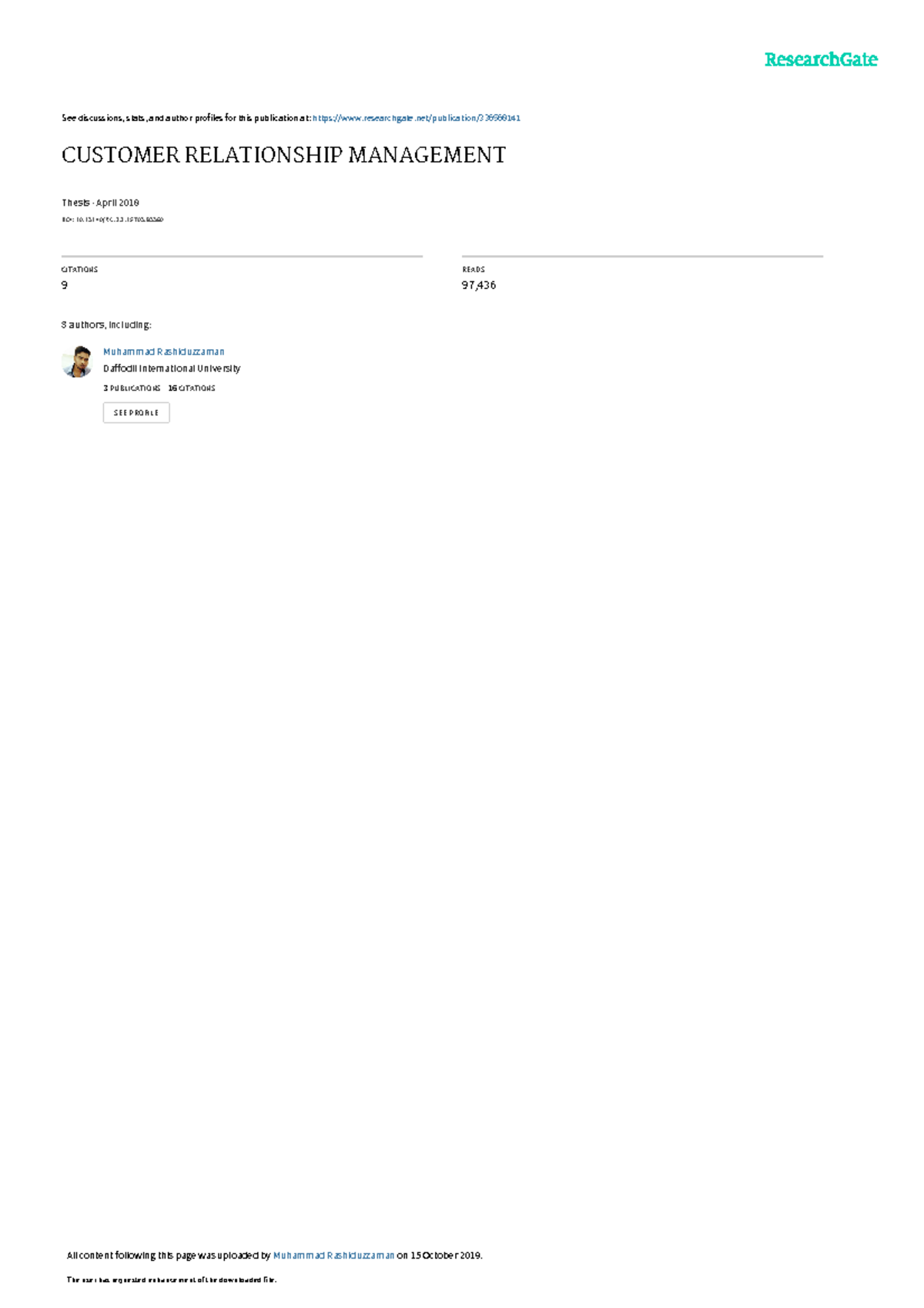 CRM Complete Report - dbms - See discussions, stats, and author ...