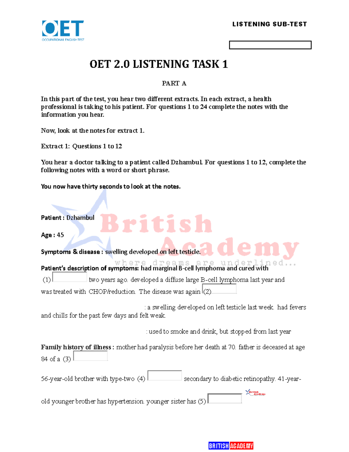 Listening Tests 1 - 15 - SAMPLE TEST - You now have thirty seconds to ...