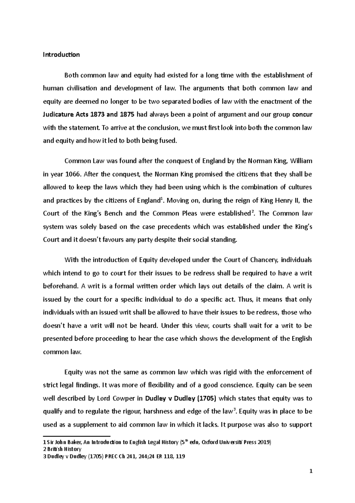 Equity assignment - Question 2 - Introduction Both common law and ...