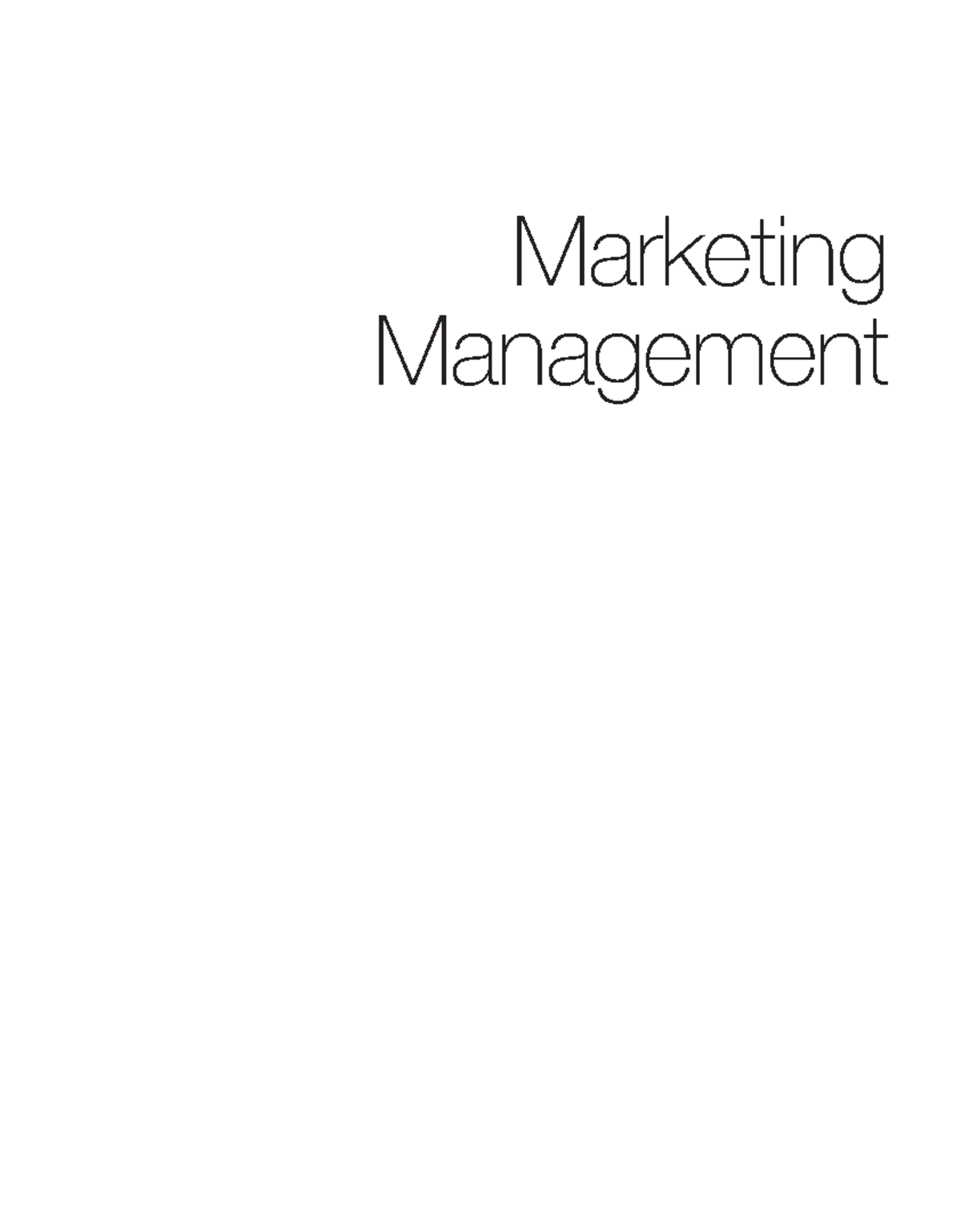 Book Chapter 01 - Marketing - Marketing Management Chapter 1 In This ...