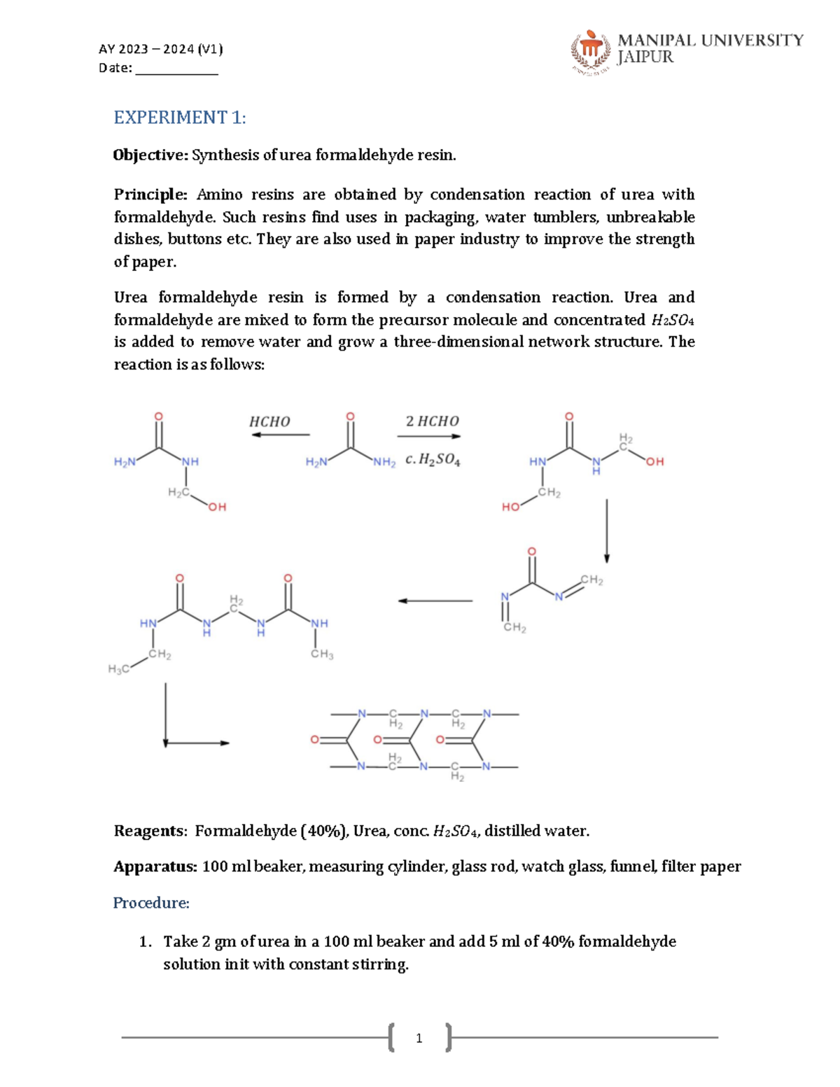 Exp 240116 140619 wow Date ___________ EXPERIMENT 1 Objective