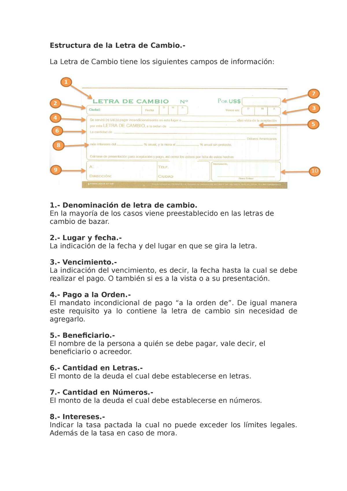 Como Llenar Una Letra De Cambio Estructura De La Letra De Cambio La Letra De Cambio Tiene 3955