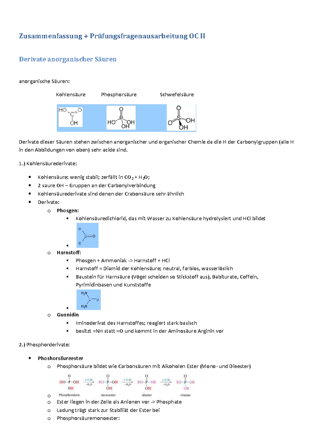 Zusammenfassungocii - Zusammenfassung Organische Chemie Für Studierende ...