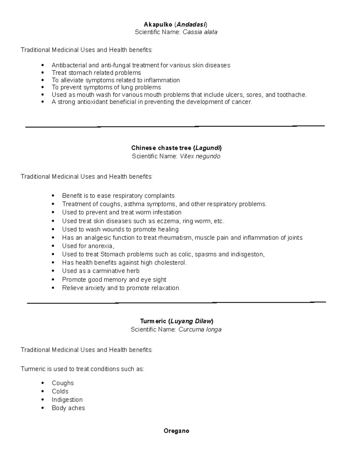 Medicinal Plants Akapulko ( Andadasi ) Scientific Name Cassia alata