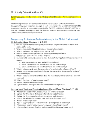 Pre-Assessment- WGY Global Economics For Managers C211 - PRE-ASSESSMENT ...