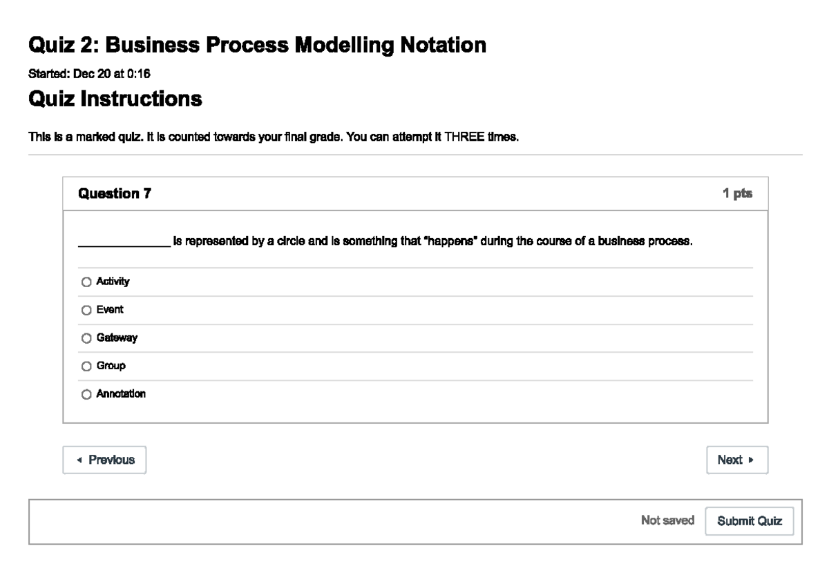 Business Requirements Modelling quiz - 031269 - Studocu