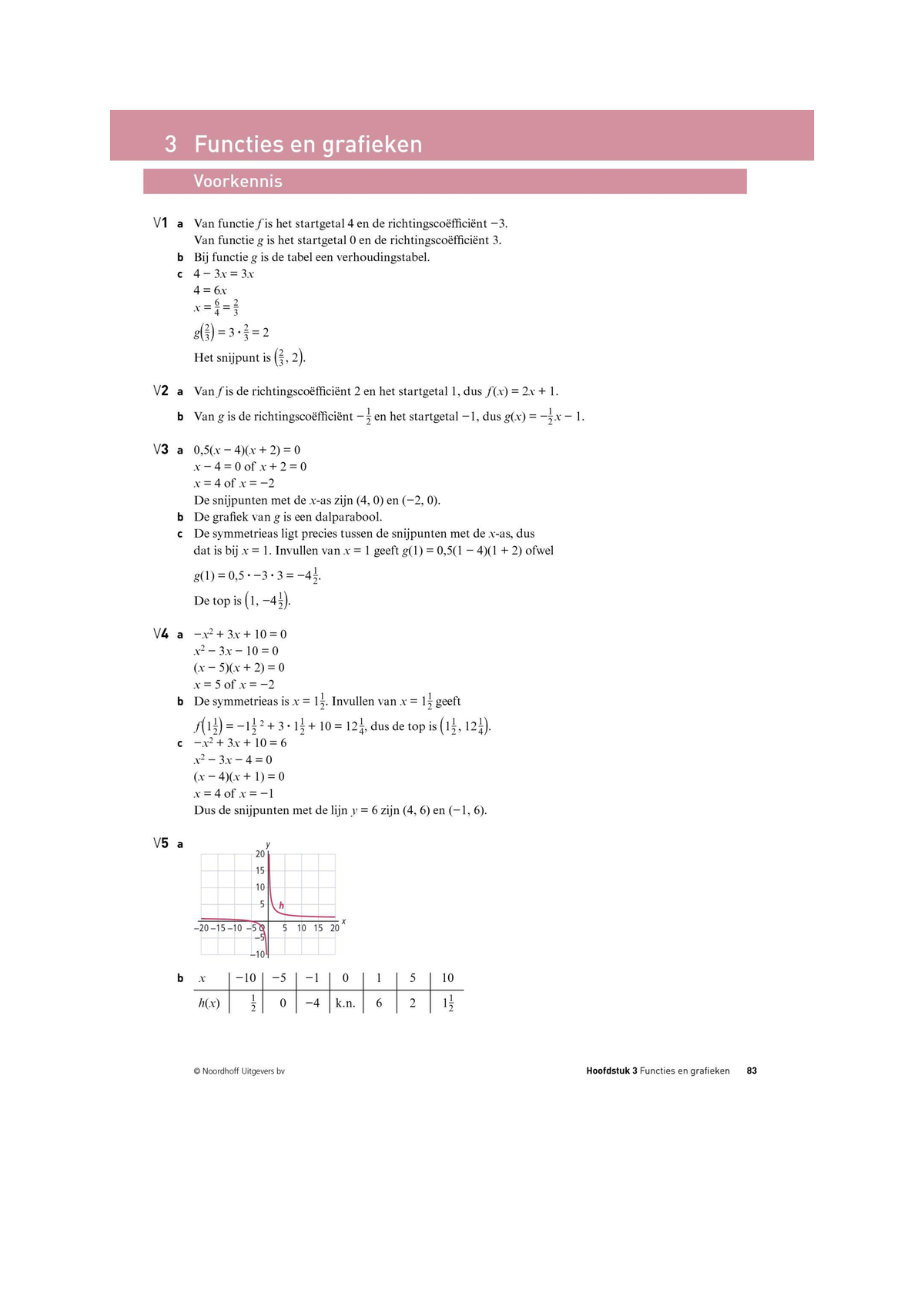 Uitwerkingen H3 - Antwoorden 4VWO H3 WISKUNDE B - Wiskunde B - Studeersnel