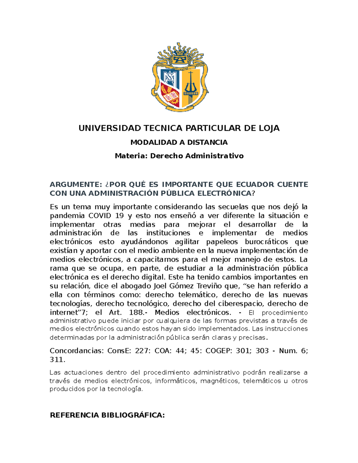 Foro 1 bm FORO DE DERECHO ADMINISTRATIVO UNIVERSIDAD TECNICA