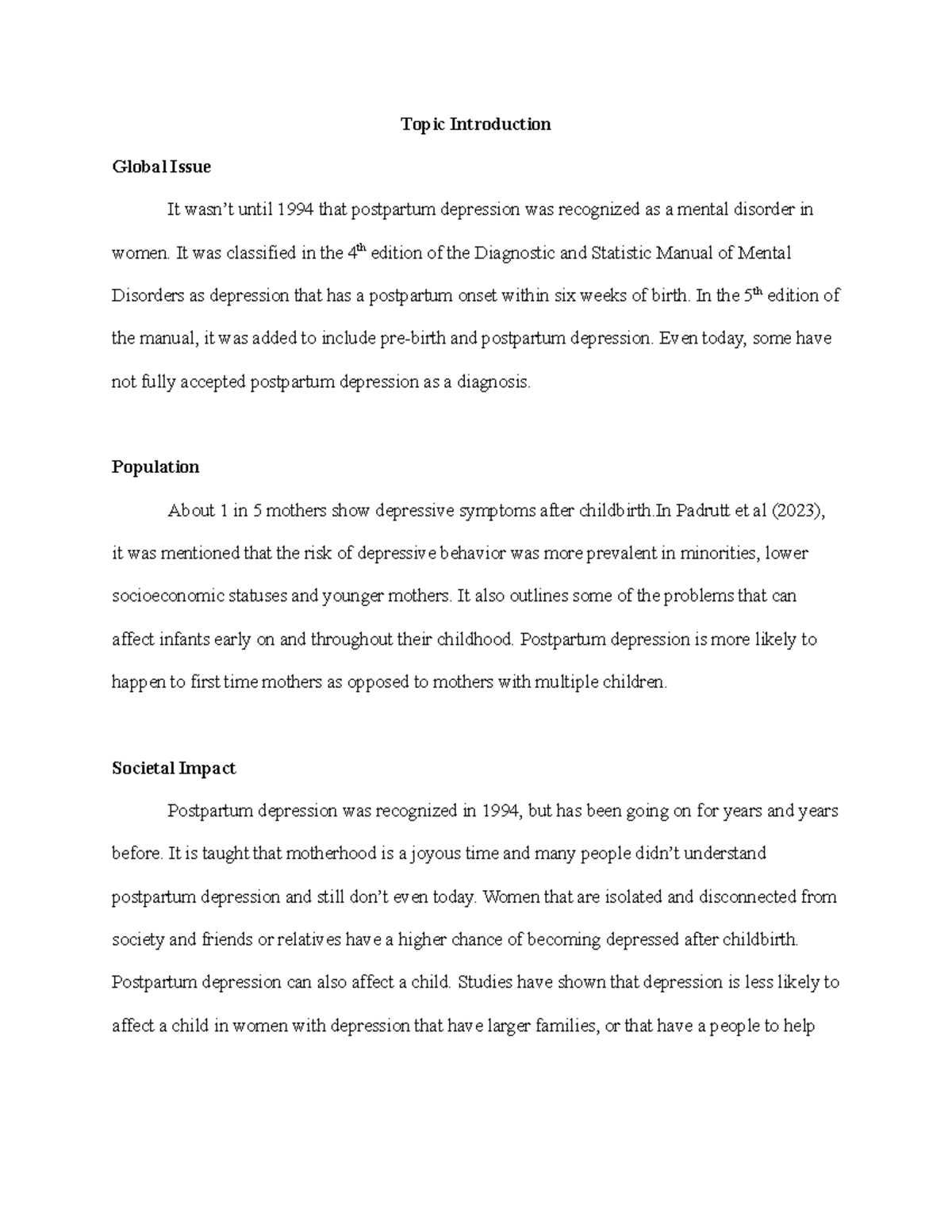 Topic Introduction - Topic Introduction Global Issue It wasn’t until ...