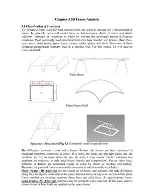 Download Chapter 3 3d Space Frame Analysis Chapter 3d Frame Analysis Classification Of Structures All Structural Forms Used For Load Transfer From One Point To Another Studocu